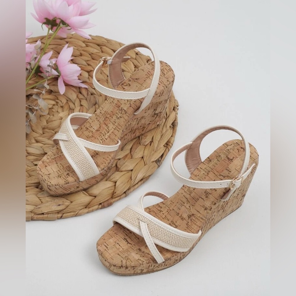 White Wedge Sandals - Picture 6 of 7